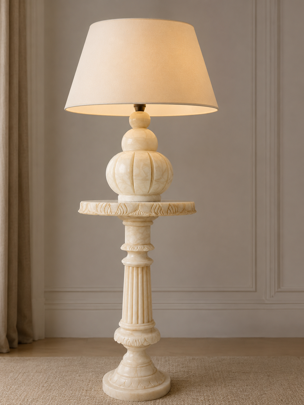 Italian Alabaster Lamp with Separate Column and Upper Section – product image 2