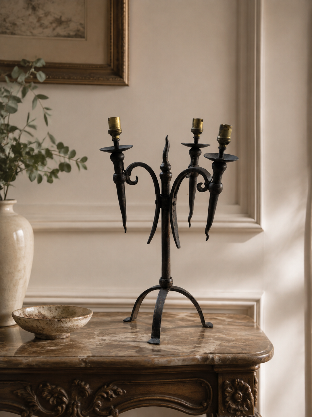 Three-Light Wrought-Iron Lamp – product image 3