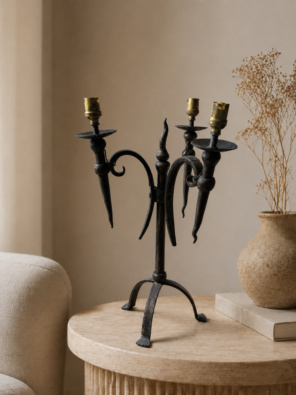 Three-Light Wrought-Iron Lamp – product image 4