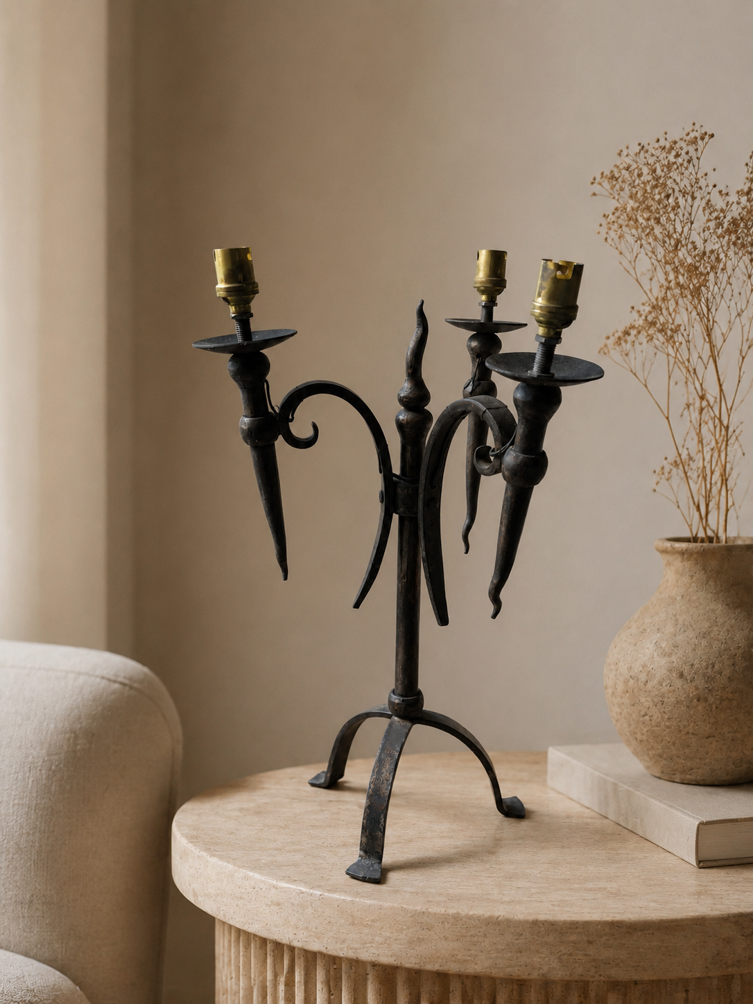 Three-Light Wrought-Iron Lamp – product image 4