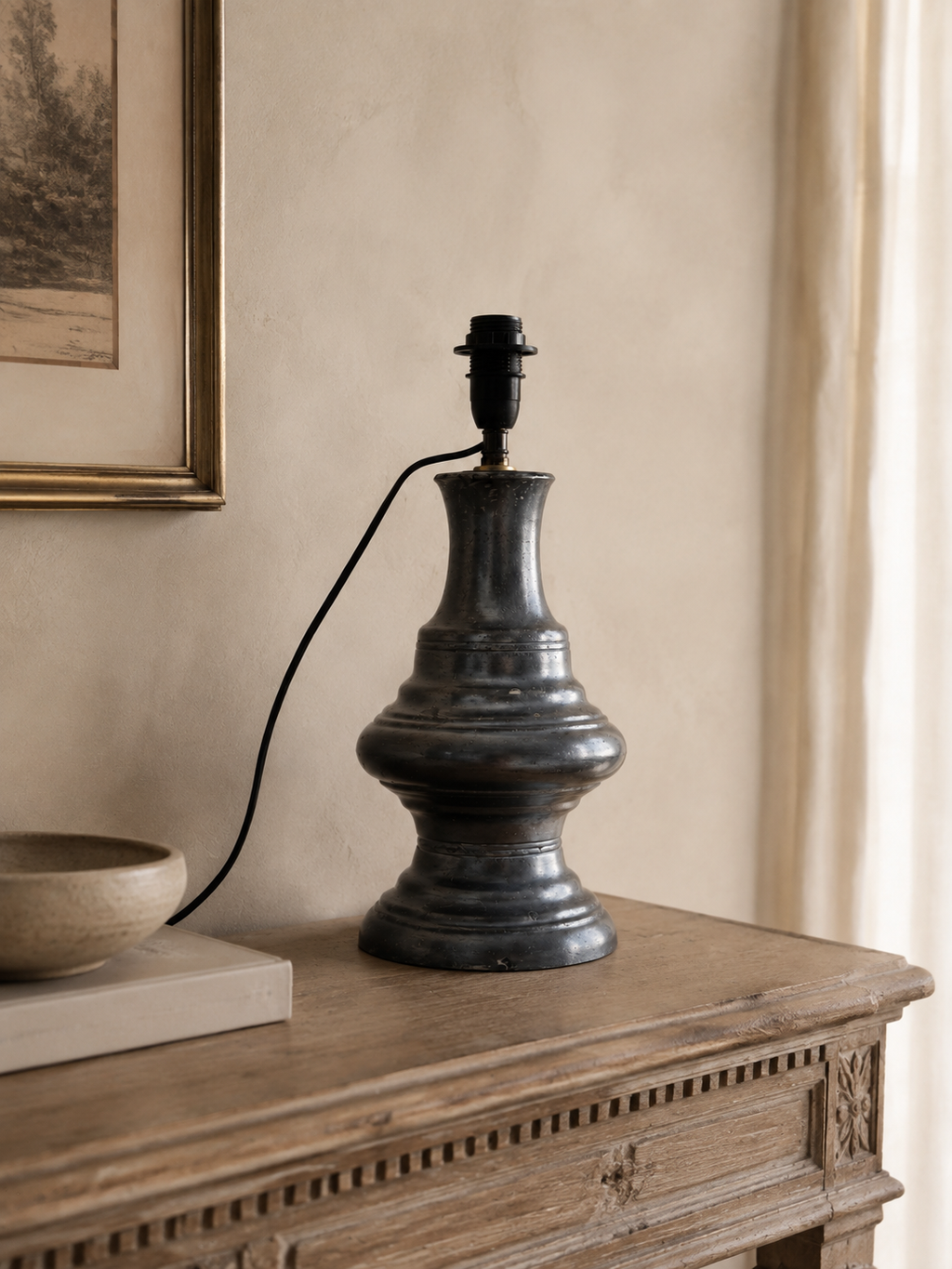 Vintage Pewter Table Lamp – product image 3