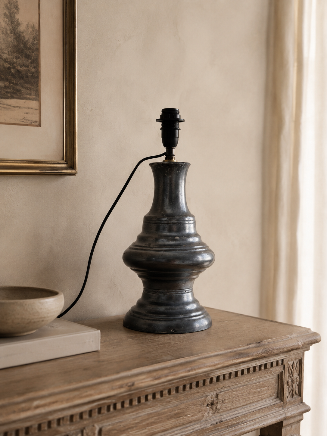 Vintage Pewter Table Lamp – product image 3