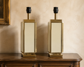 Pair of Geometric Polished-Metal Lamps in the Style of Romeo Rega – product image 1