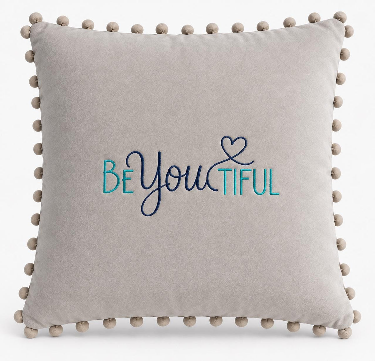 BEYOUTIFUL embroidered microfibre cushion image 1