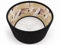 Double-Sided Black Alcantara & Japanese Crane Cotton Lampshade | 3 Shapes | Handmade in Italy