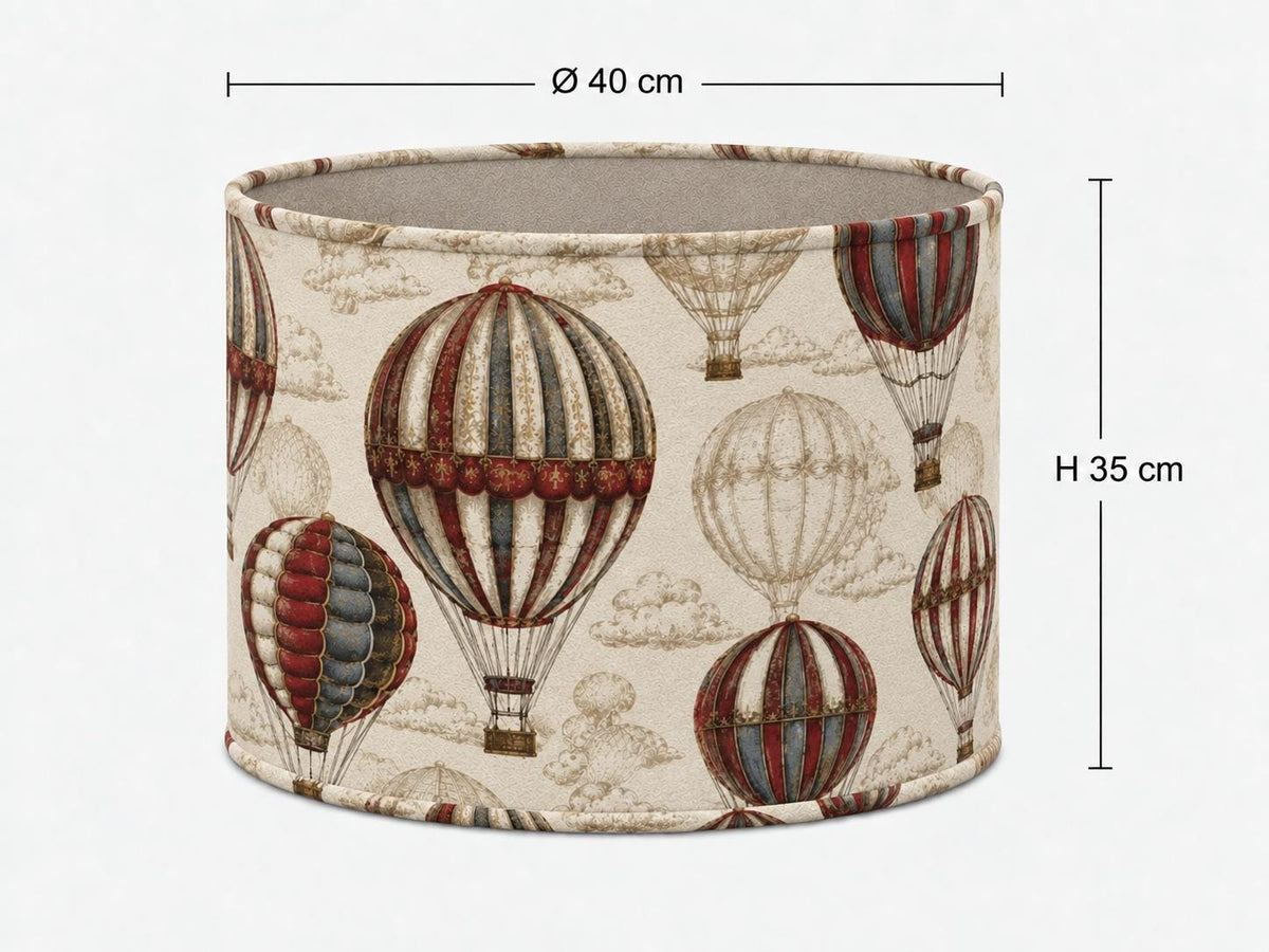 Double-Sided Taupe Alcantara & Hot-Air Balloon Linen-Blend Lampshade | 3 Shapes | Handmade in Italy