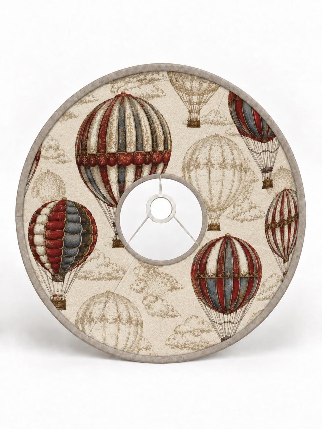 Double-Sided Taupe Alcantara & Hot-Air Balloon Linen-Blend Lampshade | 3 Shapes | Handmade in Italy