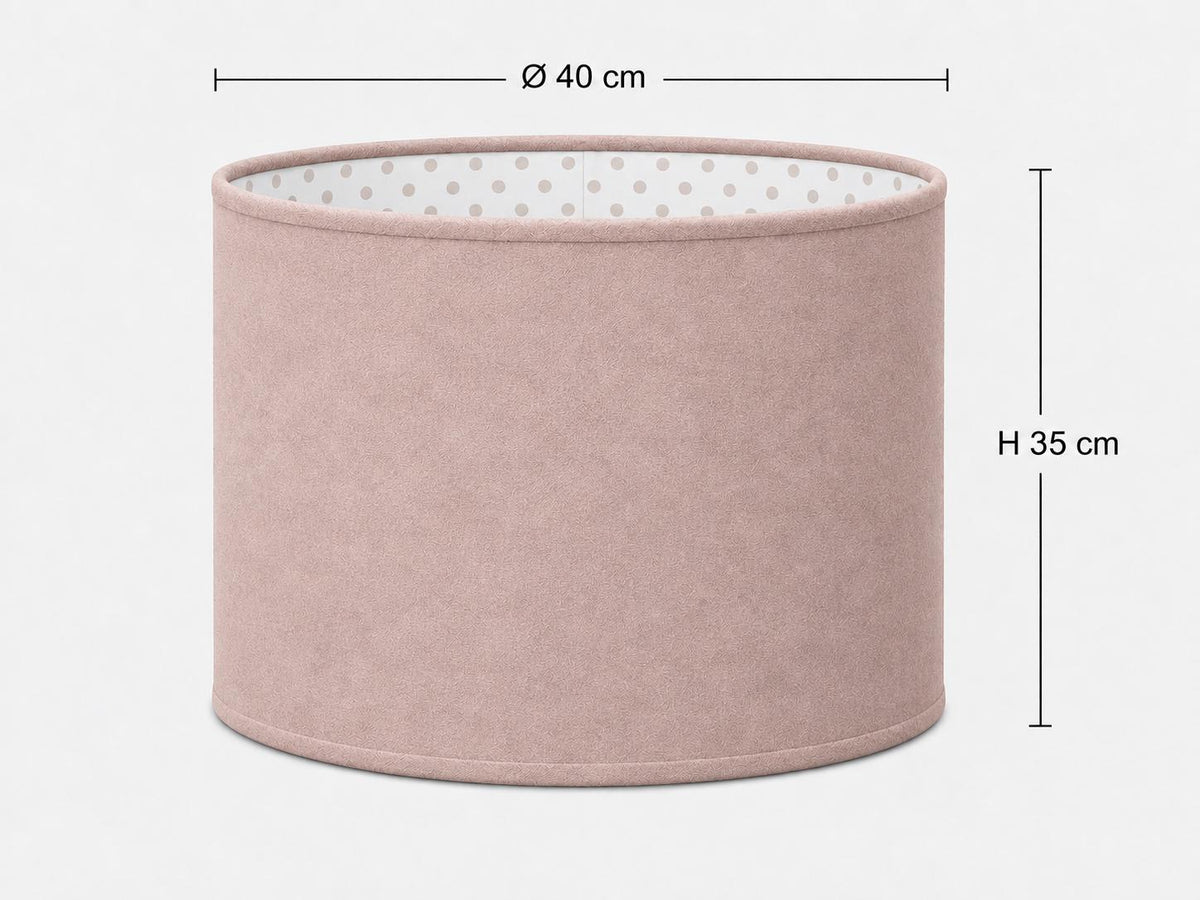 Double-Sided Pink Alcantara & Polka-Dot Cotton Lampshade | 3 Shapes | Handmade in Italy