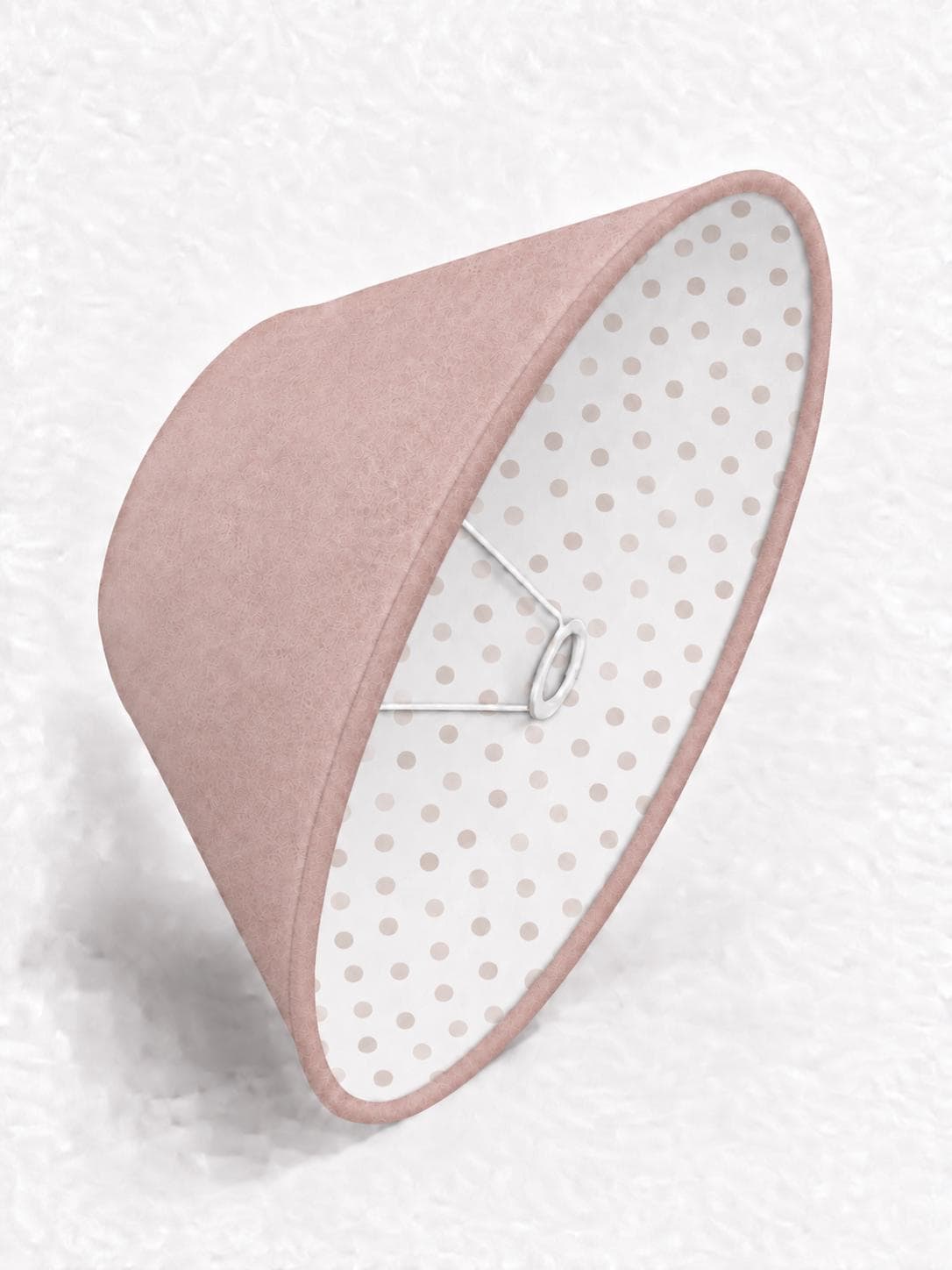 Double-Sided Pink Alcantara & Polka-Dot Cotton Lampshade | 3 Shapes | Handmade in Italy
