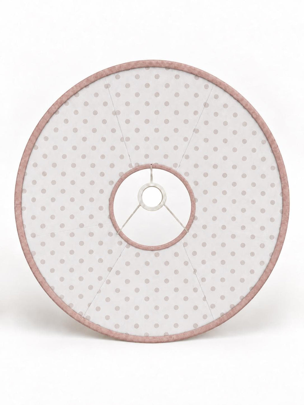 Double-Sided Pink Alcantara & Polka-Dot Cotton Lampshade | 3 Shapes | Handmade in Italy