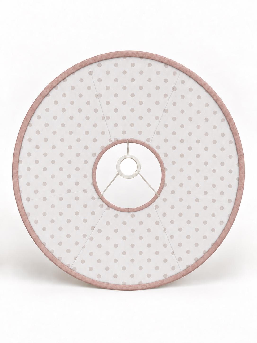 Double-Sided Pink Alcantara & Polka-Dot Cotton Lampshade | 3 Shapes | Handmade in Italy