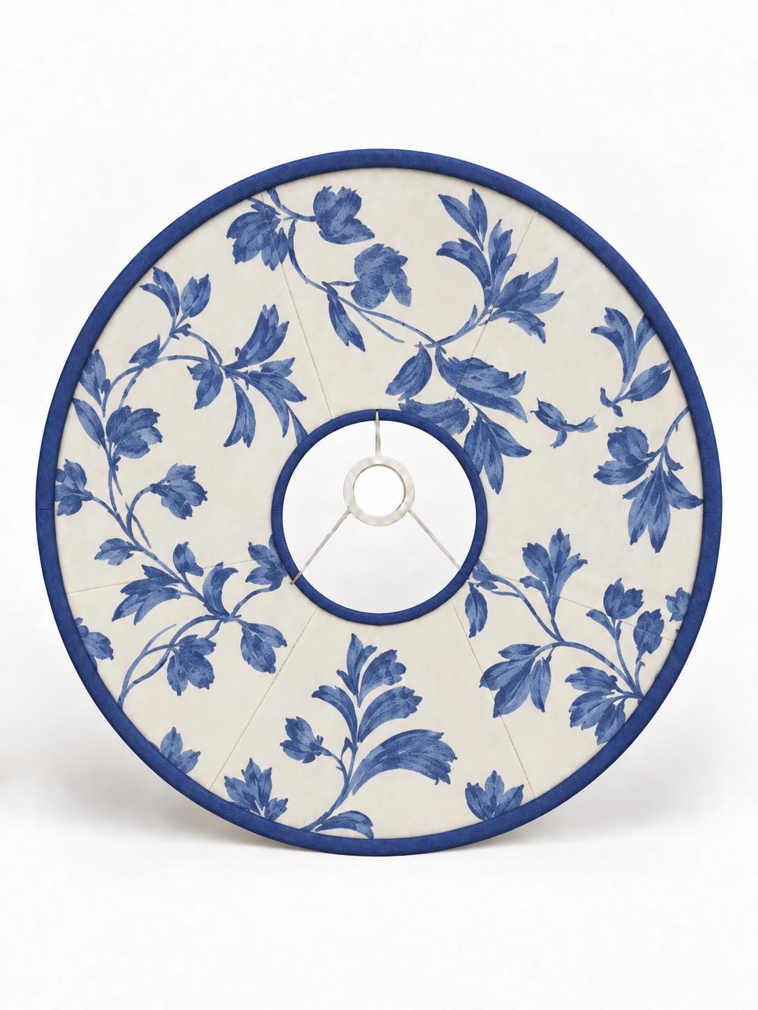 Double-Sided Blue Linen & Vintage French Floral Lampshade | Romanex de Boussac Fabric | 3 Shapes | Handmade in Italy