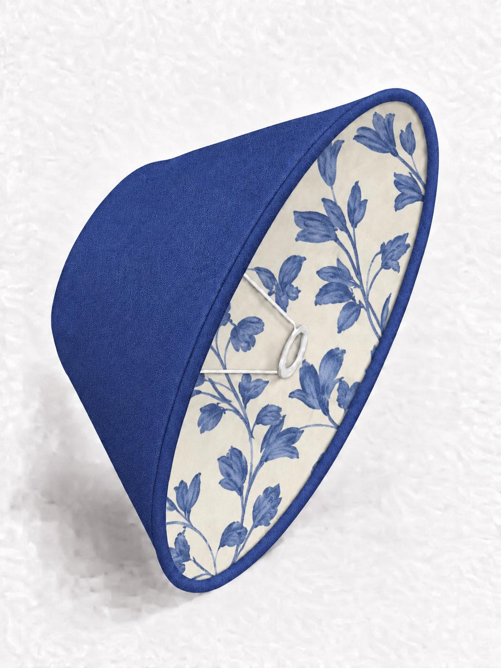 Double-Sided Blue Linen & Vintage French Floral Lampshade | Romanex de Boussac Fabric | 3 Shapes | Handmade in Italy