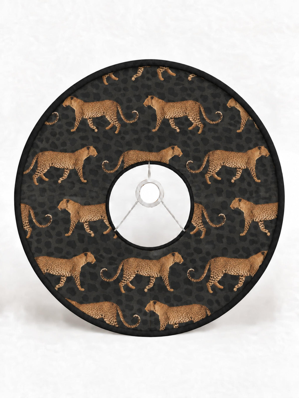 Double-Sided Leopard Lampshade | Dark Brown Microfibre or Leopard Print Fabric | 2 Shapes | Handmade in Italy