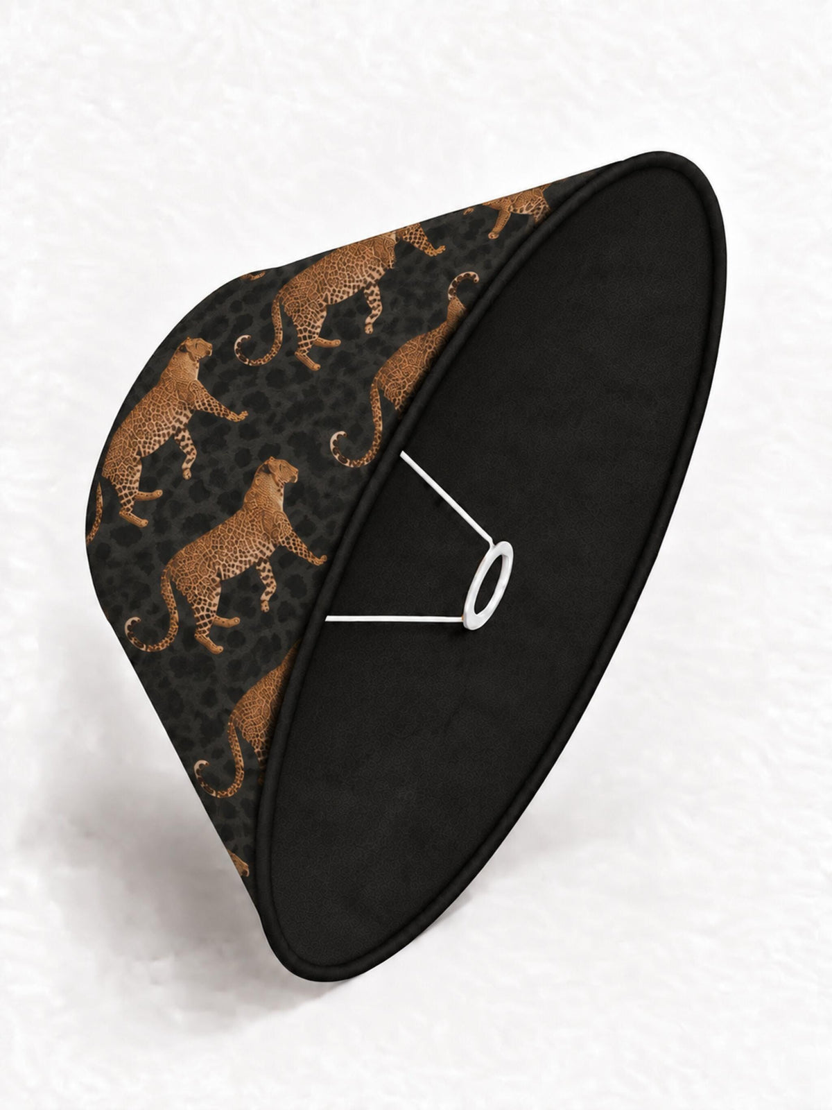 Double-Sided Leopard Lampshade | Dark Brown Microfibre or Leopard Print Fabric | 2 Shapes | Handmade in Italy