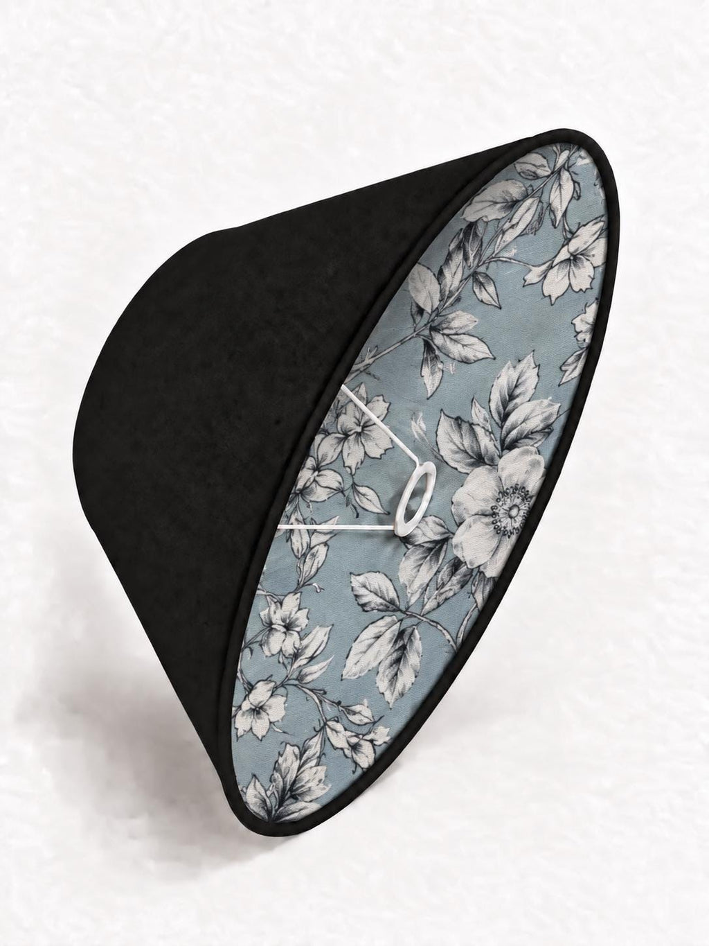 Double-Sided Floral Lampshade | Black Microfibre or Floral Fabric and Taupe Microfibre | 2 Shapes | Handmade in Italy
