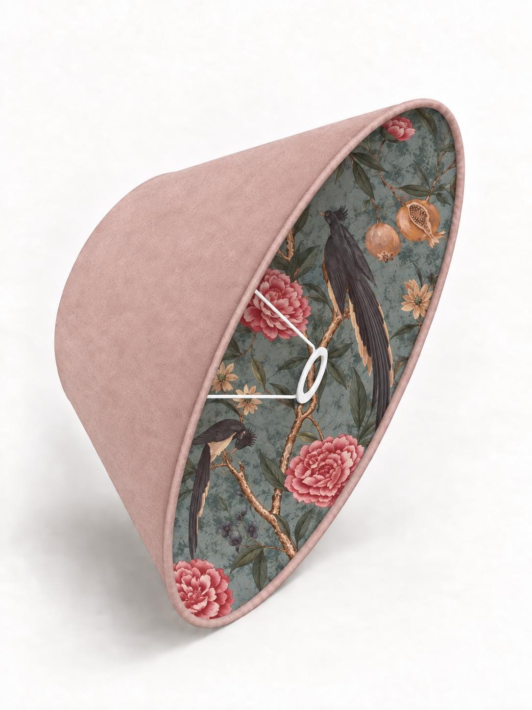 Double-Sided Microfibre and Washable Upholstery Fabric Lampshade | Taupe and Powder Pink | 2 Tapered Shapes | Handmade in Italy