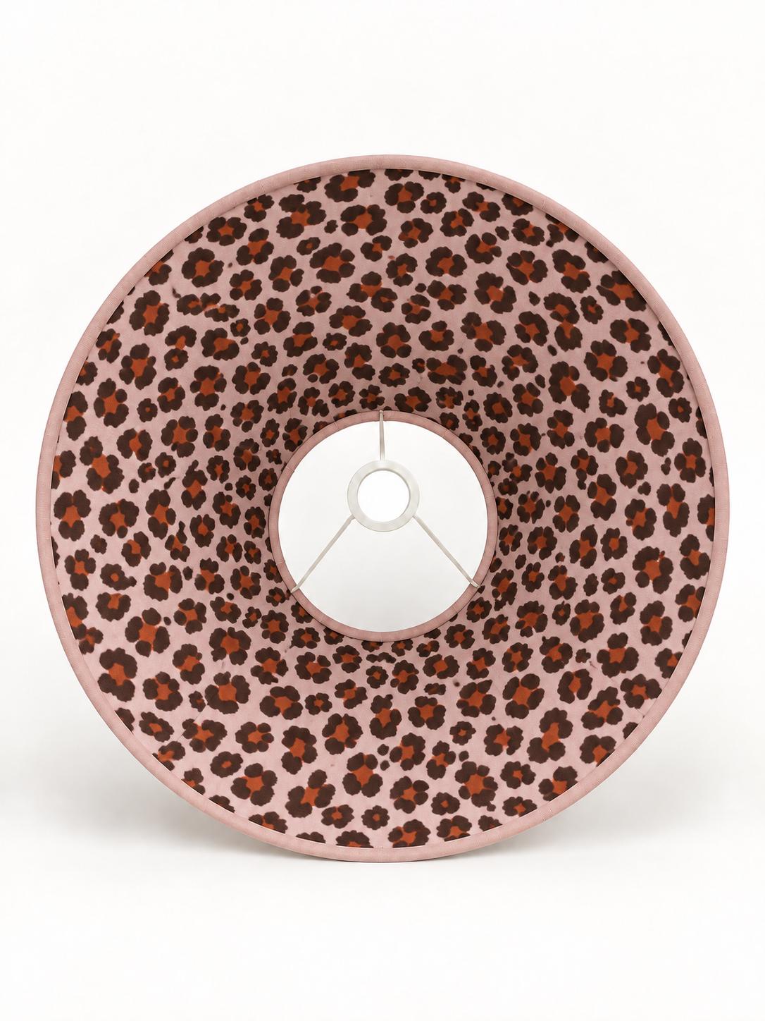 Double-Sided Suede-Effect Microfibre & Leopard Print Lampshade | 4 Colourways | 2 Tapered Shapes | Handmade in Italy