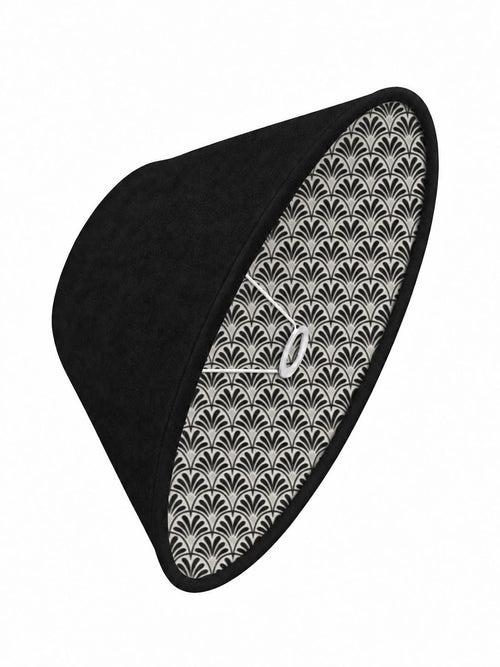 Double-Sided Black Alcantara & Japanese-Patterned Cotton Lampshade | 3 Shapes | Handmade in Italy
