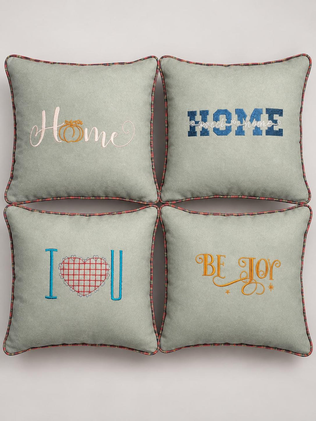 Mint green embroidered cushions – Etsy image 1