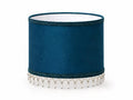 Petrol Blue Viscose Lampshade | Beaded Rhinestone Fringe | Handmade in Italy — product image 1
