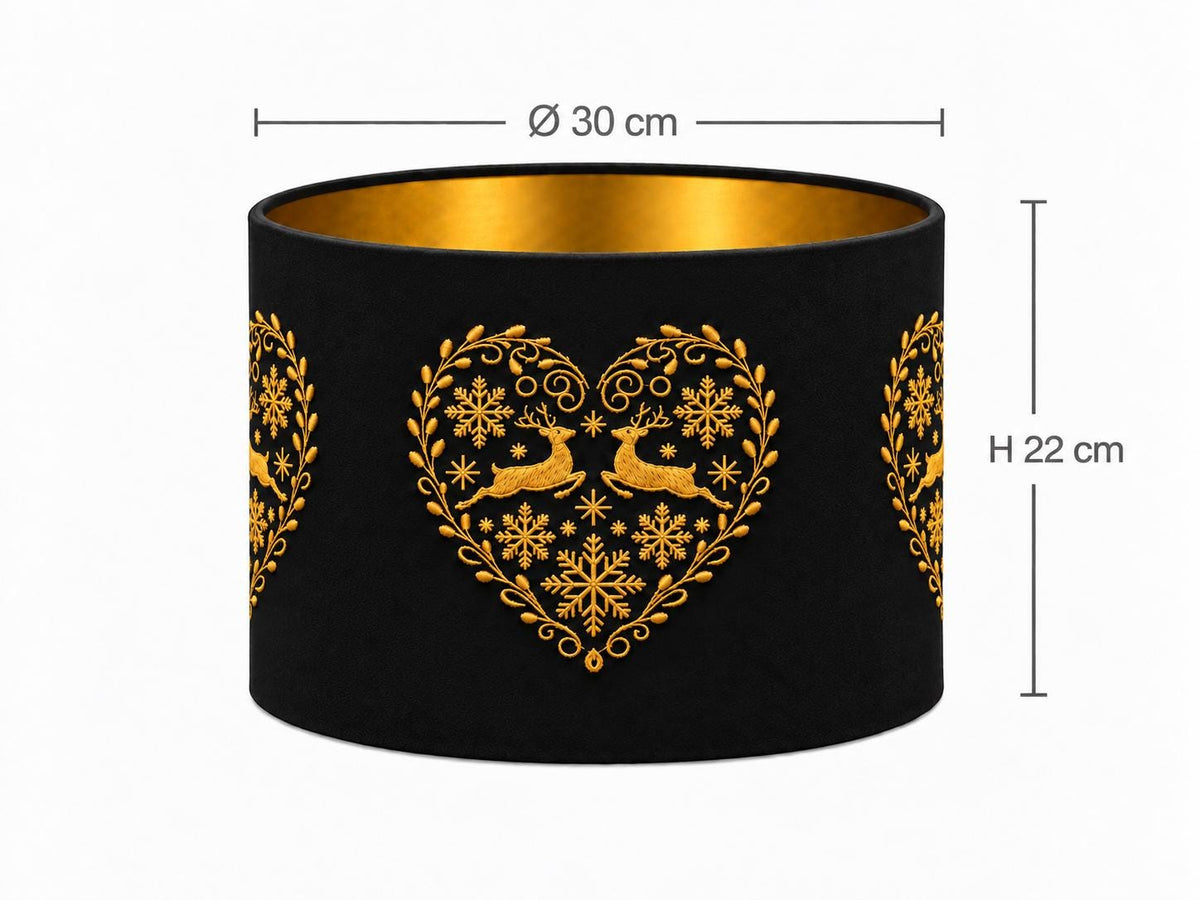 Embroidered Microfibre Lampshade with Gold Interior | Handmade in Italy — product image 3