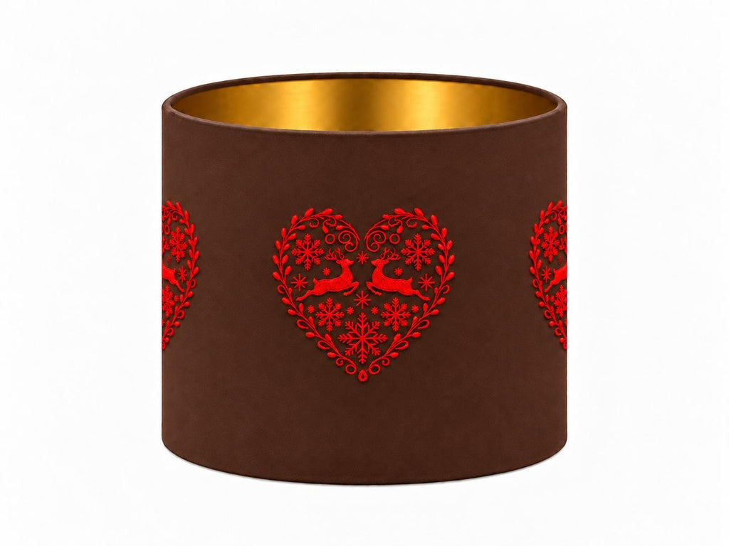Embroidered Microfibre Lampshade with Gold Interior | Handmade in Italy — product image 1