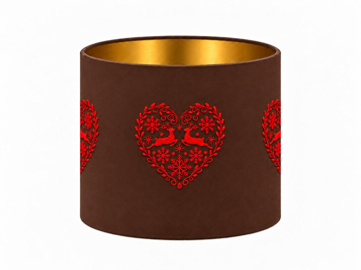 Embroidered Microfibre Lampshade with Gold Interior | Handmade in Italy — product image 1