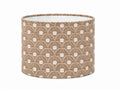 Luxury Beige Cut & Loop Velvet Lampshade | Geometric Jacquard Drum Shade | Handmade in Italy — product image 1