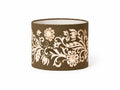 Embroidered Denim Lampshade | White & Cream Embroidery | 40 × 35 cm | Handmade in Italy — product image 1