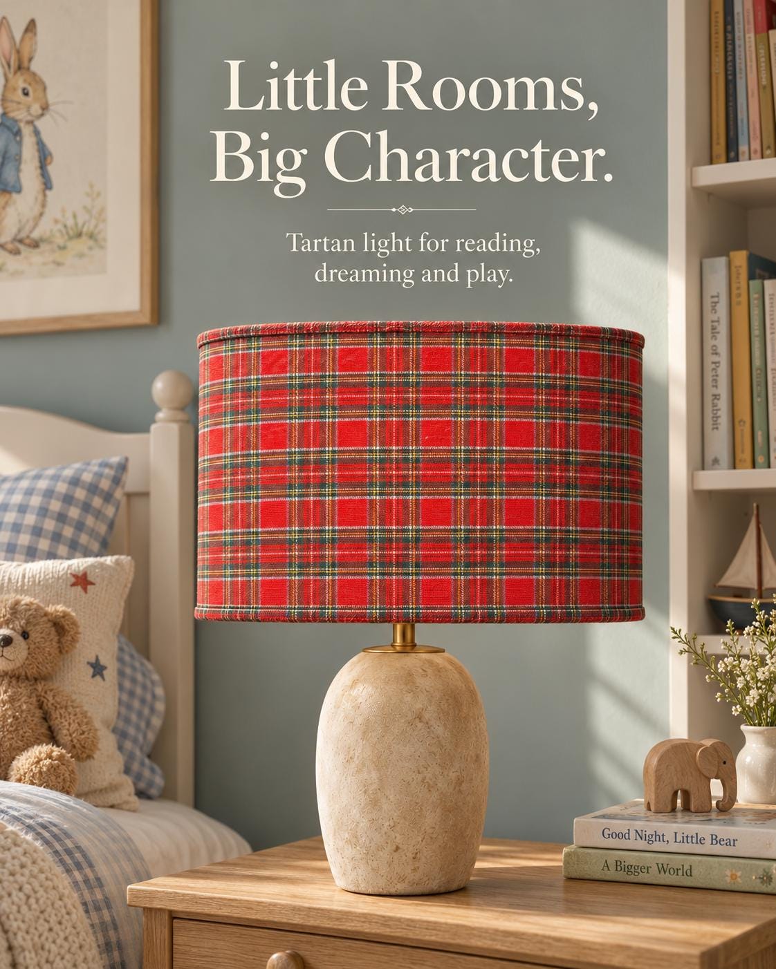 Double-Sided Black Microfiber & Red-Green Tartan Lampshade | 3 Shapes | Handmade in Italy — product image 4