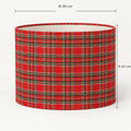 Double-Sided Black Microfiber & Red-Green Tartan Lampshade | 3 Shapes | Handmade in Italy — product image 1