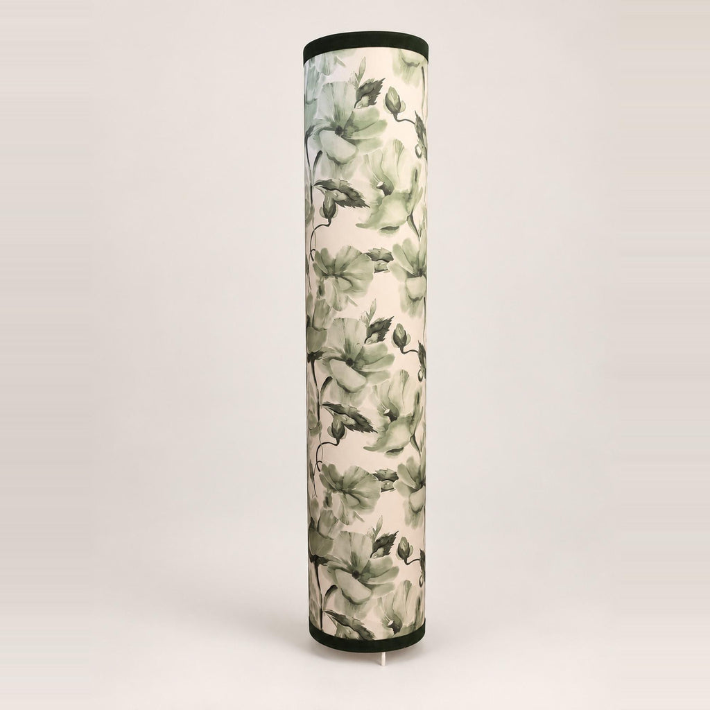Sheer Floral Lampshade in Green and Ivory Satin - Handmade in Italy — product image 2
