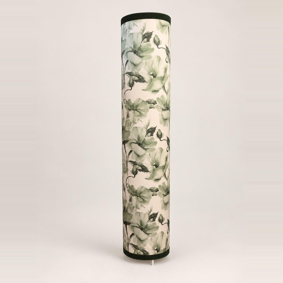 Sheer Floral Lampshade in Green and Ivory Satin - Handmade in Italy — product image 2
