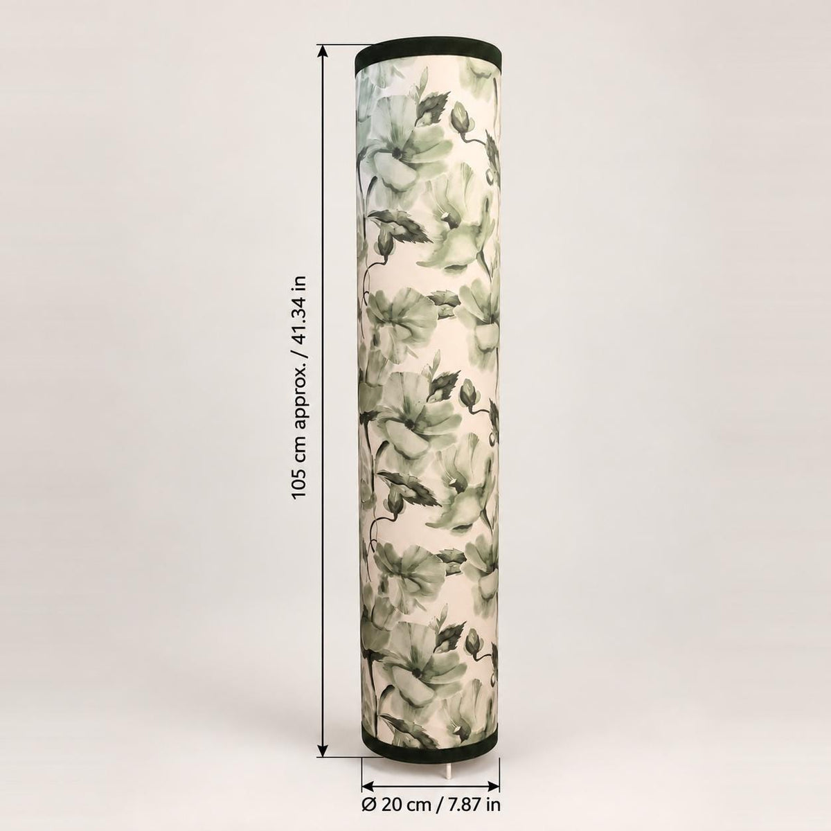 Sheer Floral Lampshade in Green and Ivory Satin - Handmade in Italy — product image 4