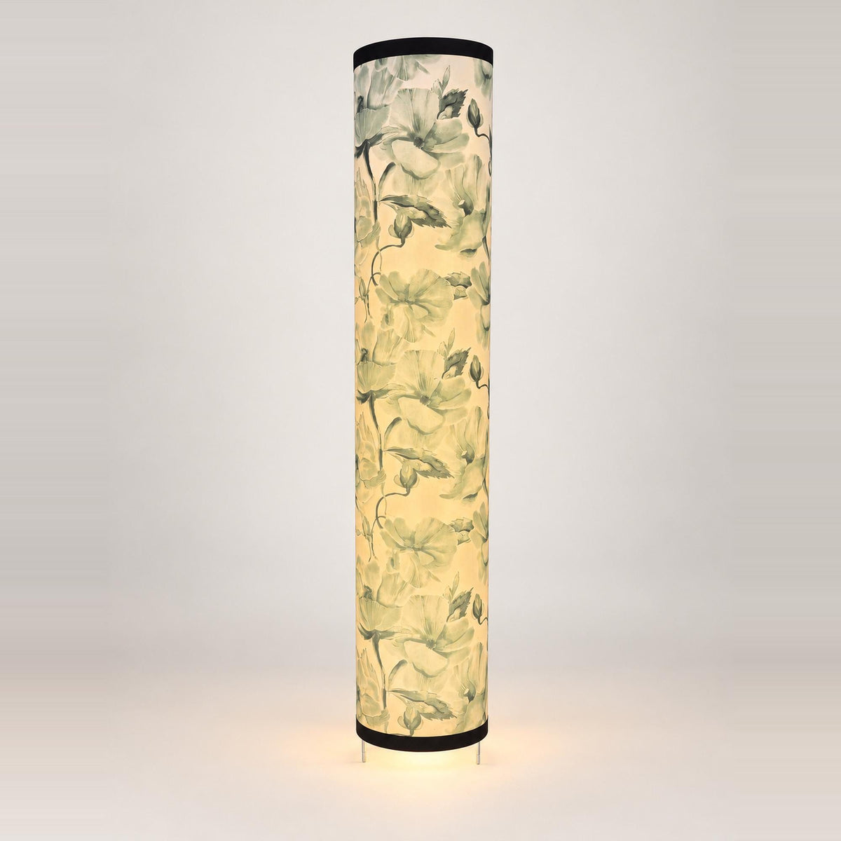 Sheer Floral Lampshade in Green and Ivory Satin - Handmade in Italy — product image 1