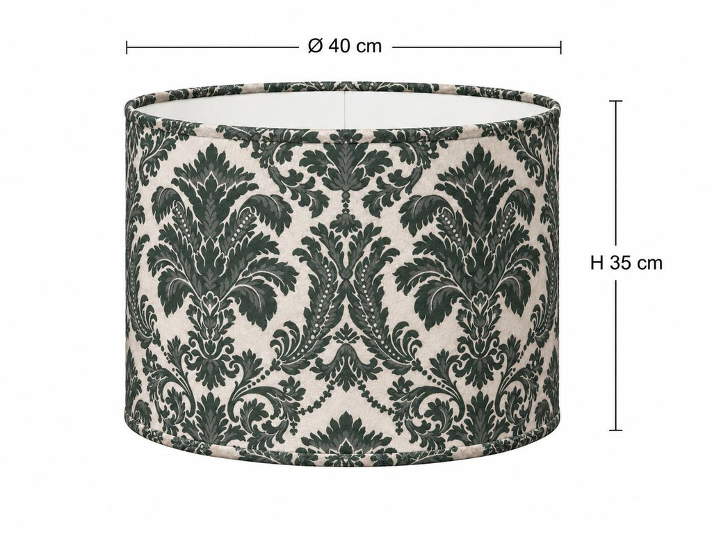 Forest Green Italian Damask Lampshade | 3 Sizes | Handmade in Italy — product image 1