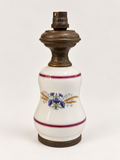 Vintage porcelain oil-lamp base with blue floral decoration