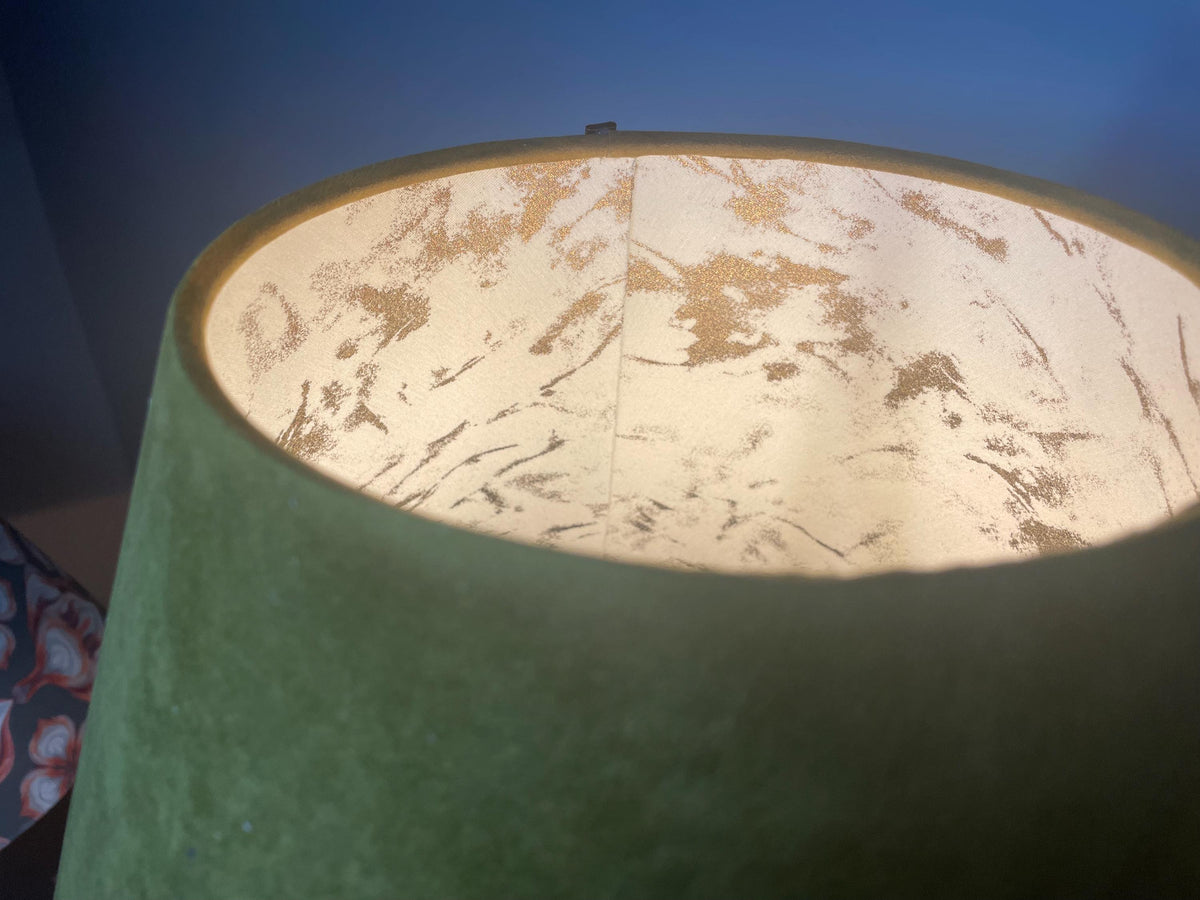 Lampshade in a soft green velvet, with a smooth, matte finish | Handmade in Italy – image 3