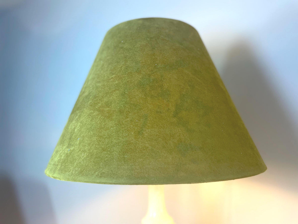 Lampshade in a soft green velvet, with a smooth, matte finish | Handmade in Italy – image 1