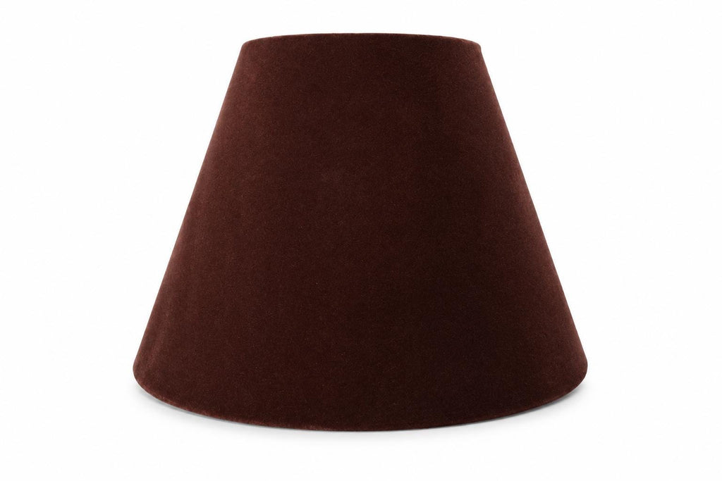 1950s Retro Brown Velvet Conical Lampshade | Handmade in Italy – image 1