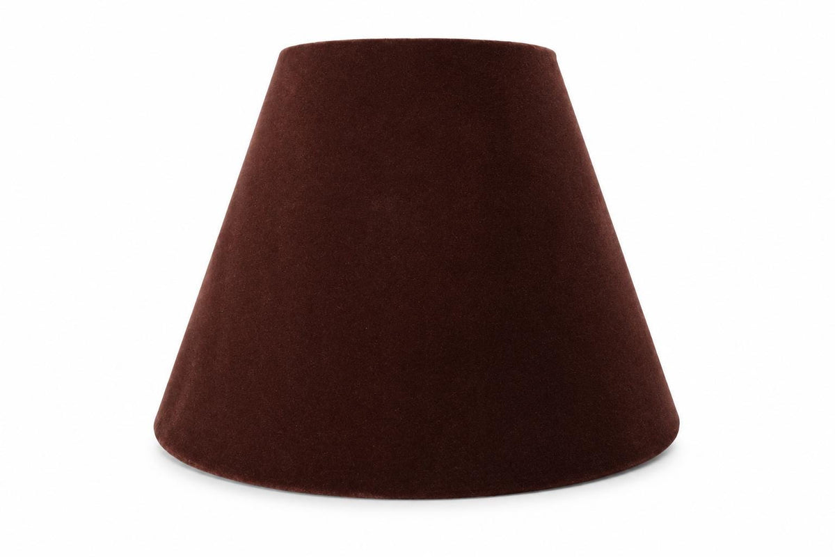 1950s Retro Brown Velvet Conical Lampshade | Handmade in Italy – image 1
