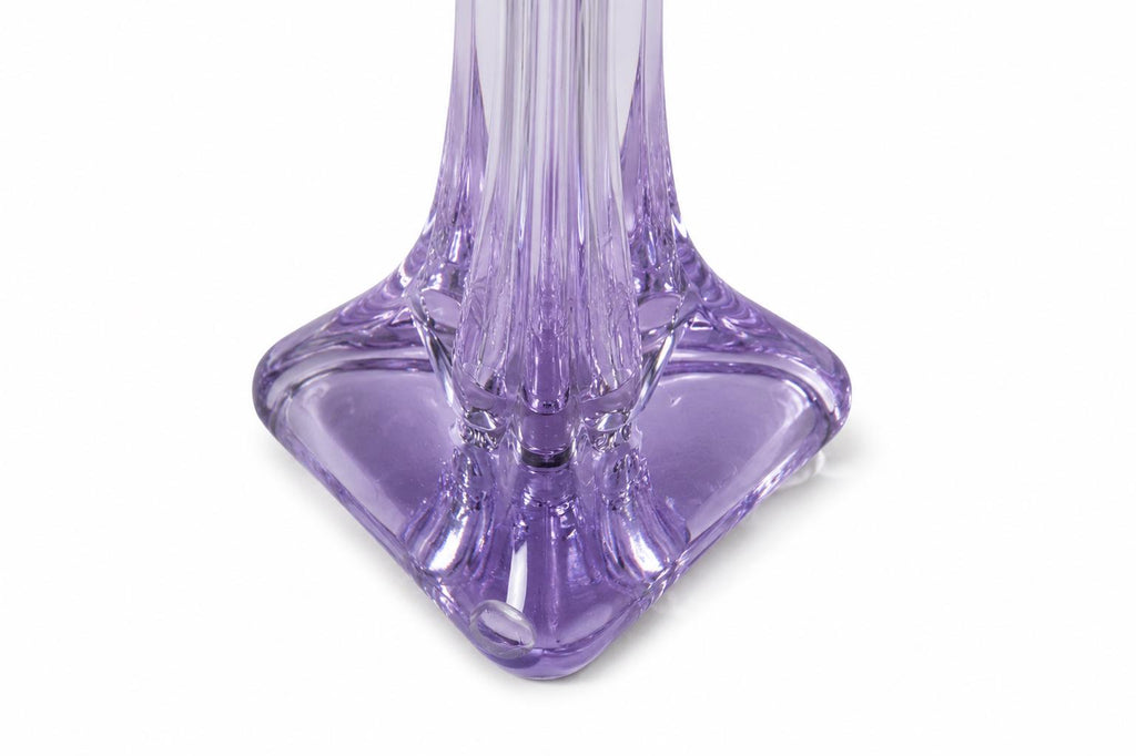 Signed Cristal de Sèvres neodymium glass table lamp with blue-lilac crystal