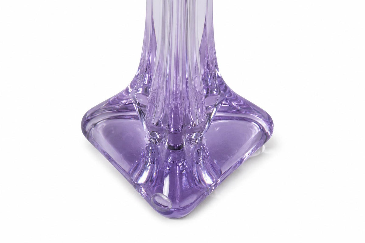 Signed Cristal de Sèvres neodymium glass table lamp with blue-lilac crystal
