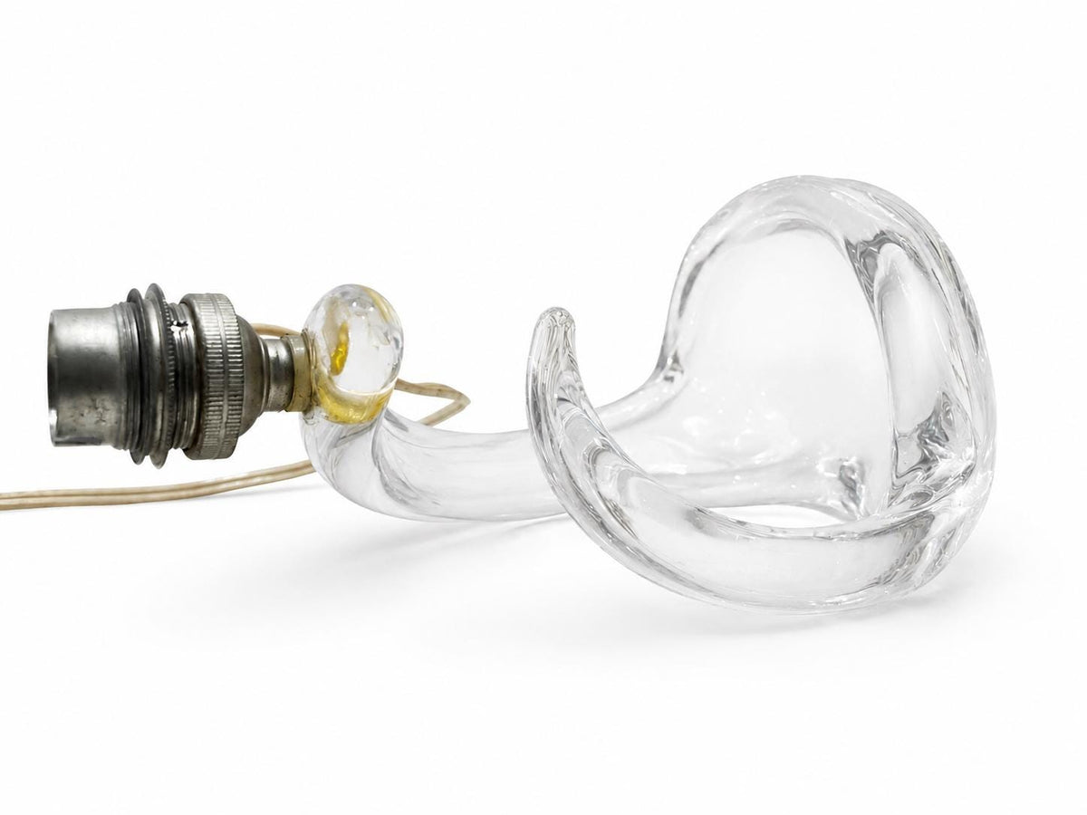 Signed Schneider French crystal table lamp in sculptural sailing boat form