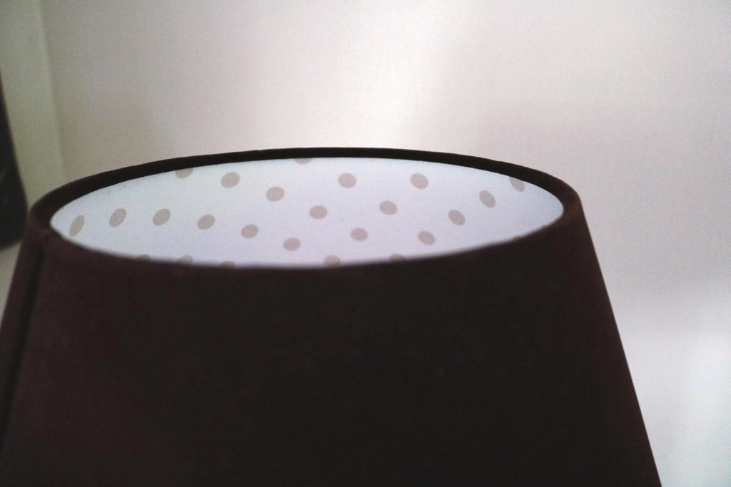 1950s Retro Brown Velvet Conical Lampshade | Handmade in Italy – image 2