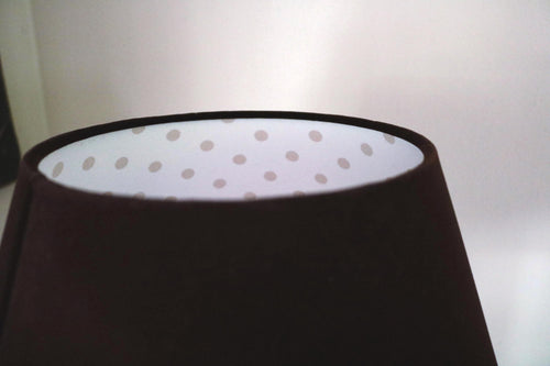 1950s Retro Brown Velvet Conical Lampshade | Handmade in Italy – image 2