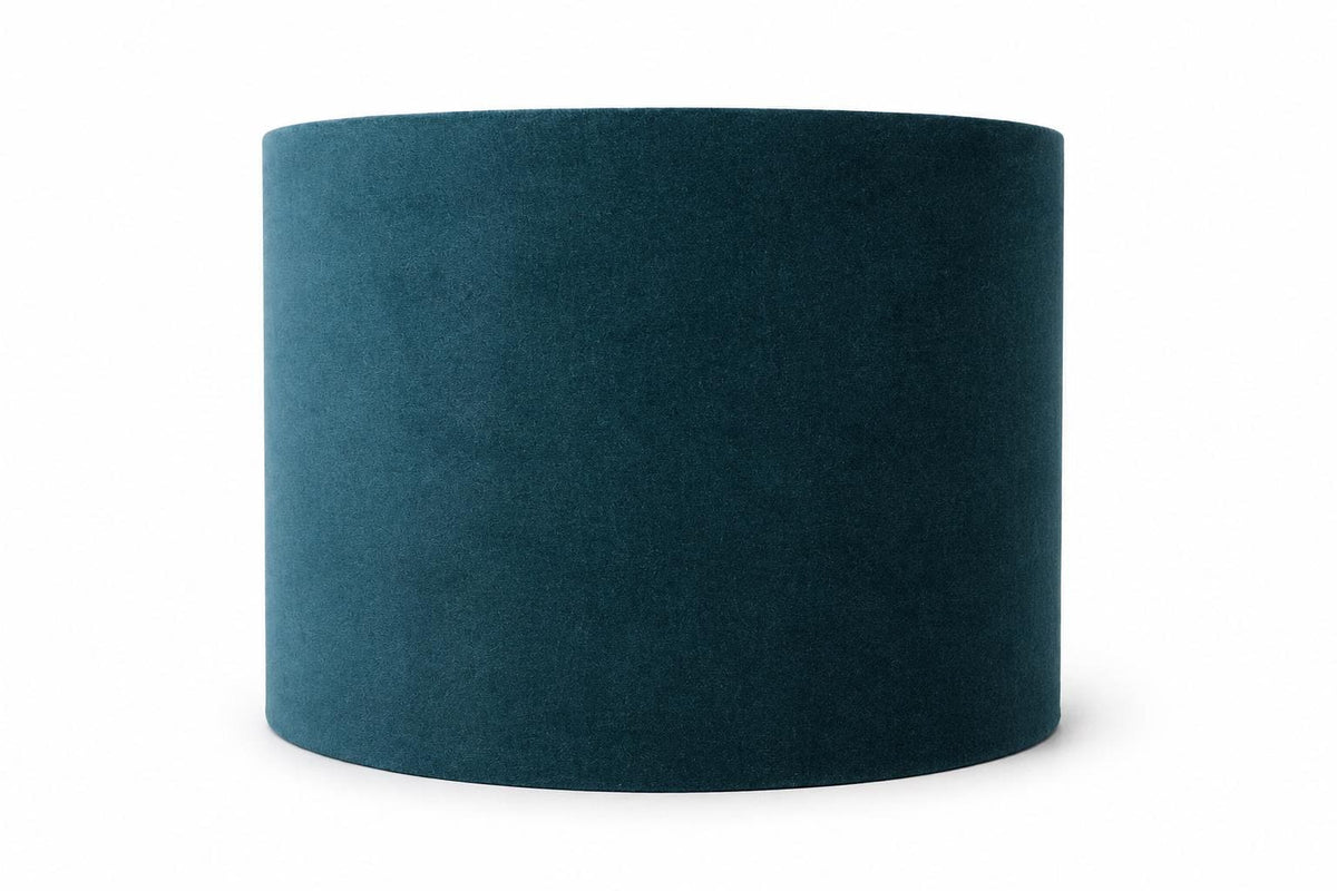 Petrol Blue Velvet Lampshade | Handmade in Italy – image 1