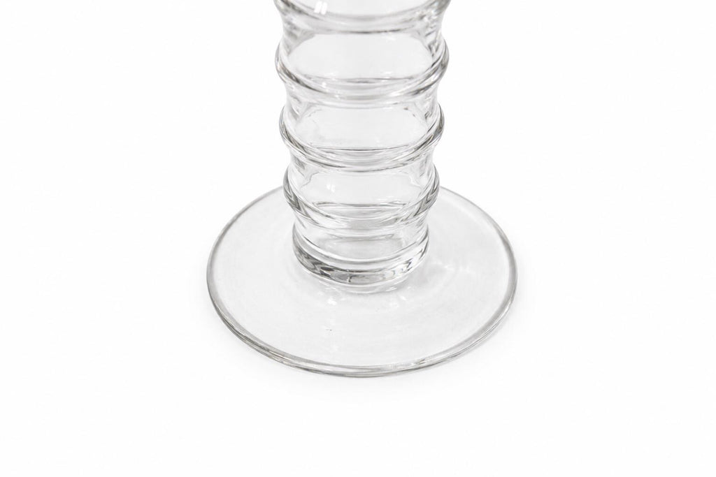 Signed Baccarat crystal table lamp with sculptural mid-century French glass form
