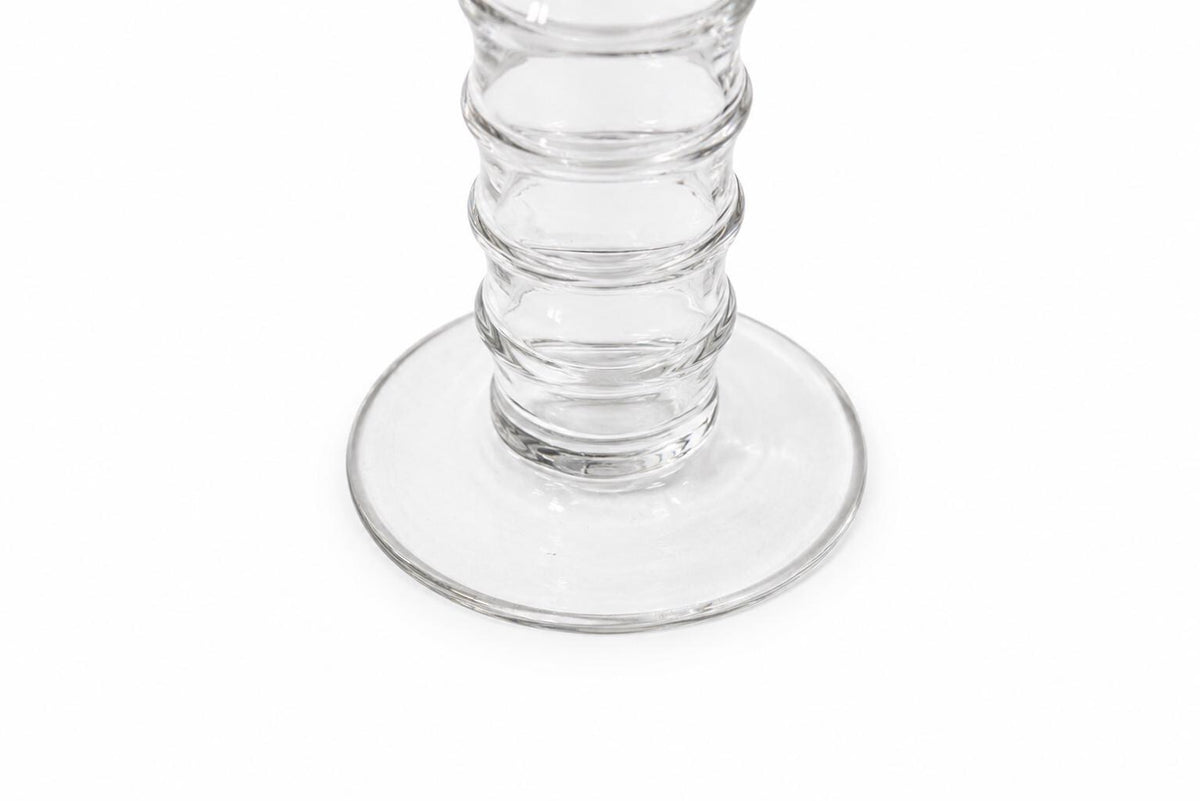Signed Baccarat crystal table lamp with sculptural mid-century French glass form